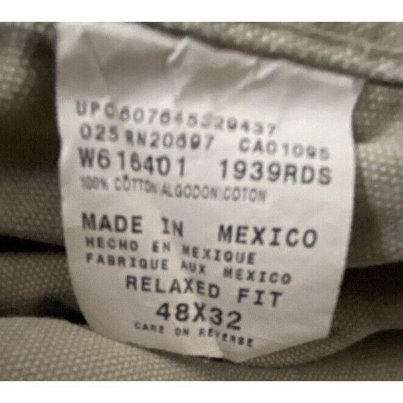 Dickies Jeans Mens 48x32 Relaxed Fit Heavyweight Duck Carpenter Beige 1939 RDS - Picture 7 of 7